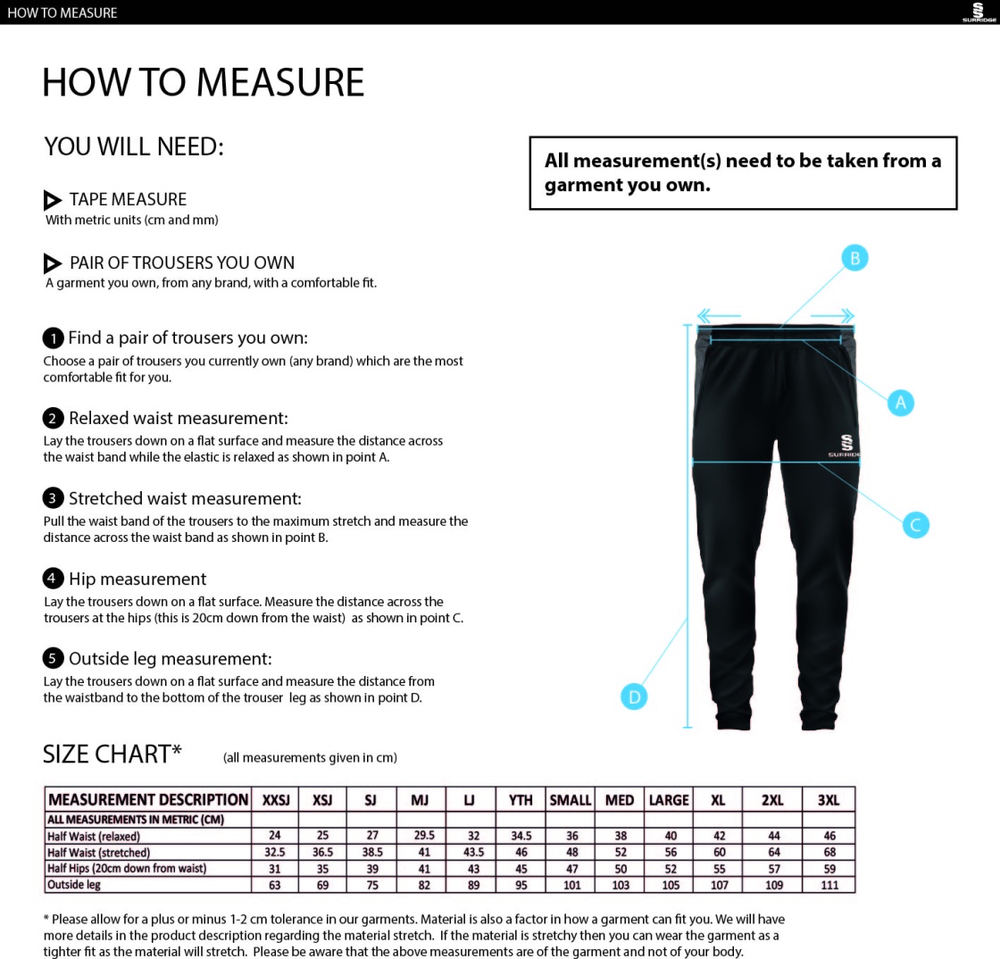 ROUNDERS ENGLAND - Dual TEK Pant - Size Guide