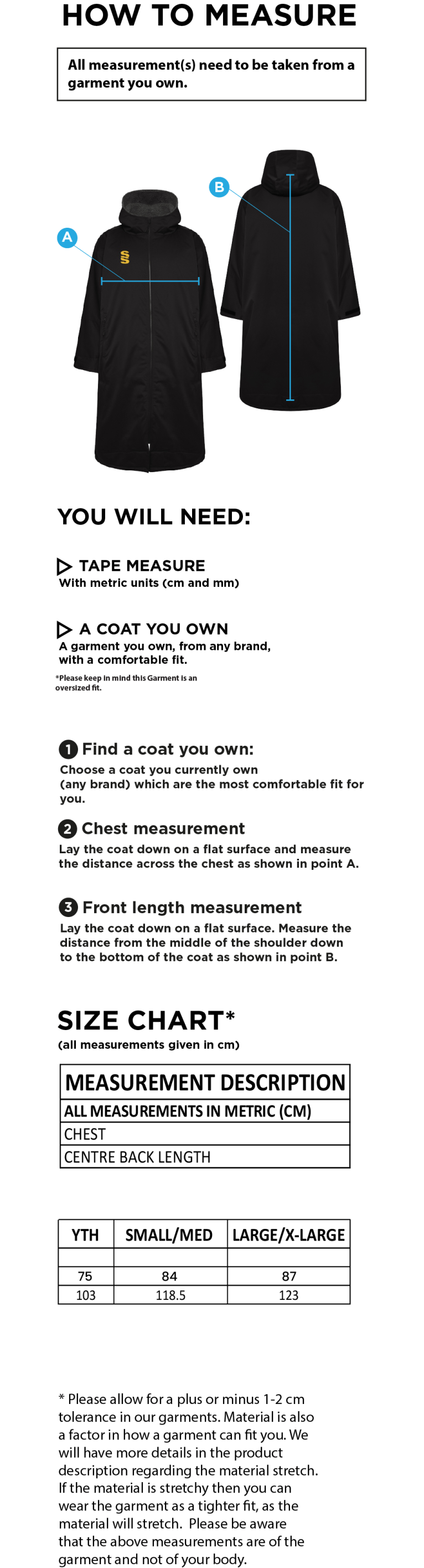 Thermal Robe - Navy - Size Guide