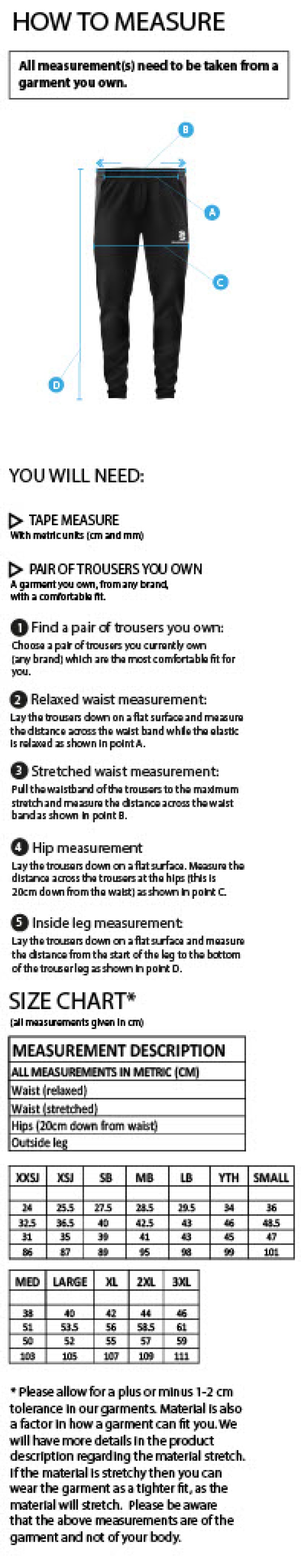 ROUNDERS ENGLAND - Dual TEK Pant - Size Guide